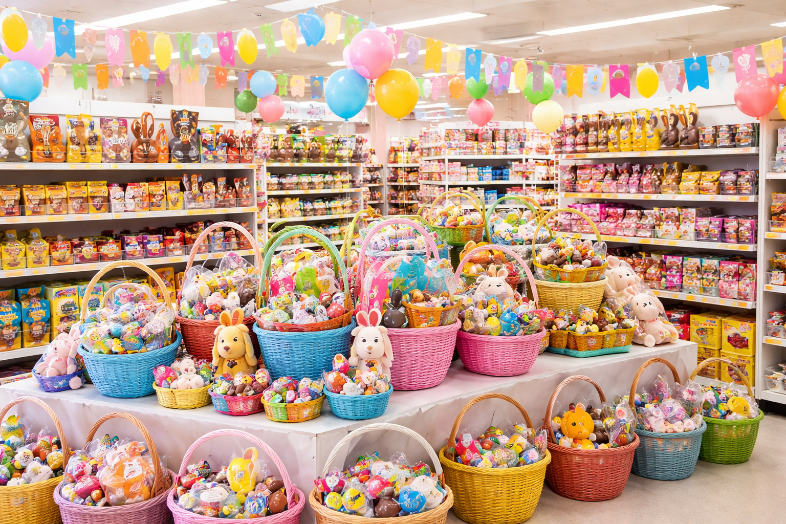walmart easter holiday shopping scene
