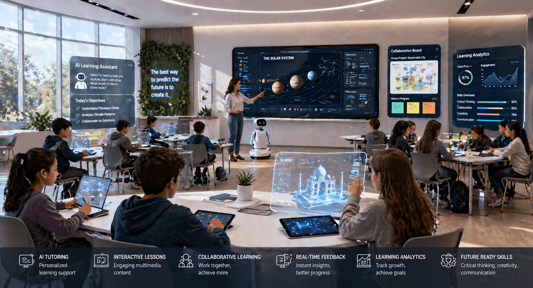 Modern classroom representing Nova Scola education concept