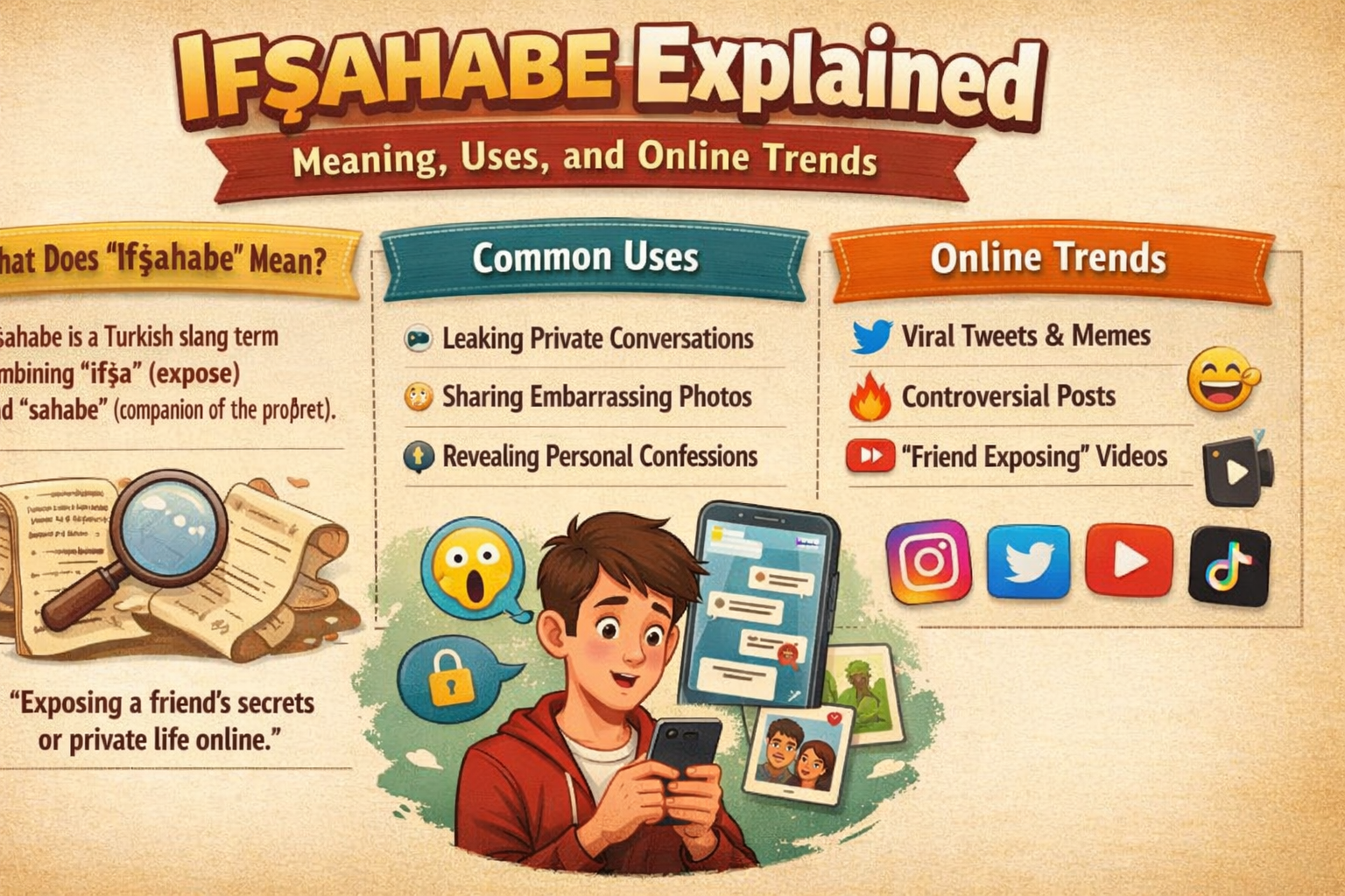 Ifşahabe keyword visual with reveal concept and modern digital background